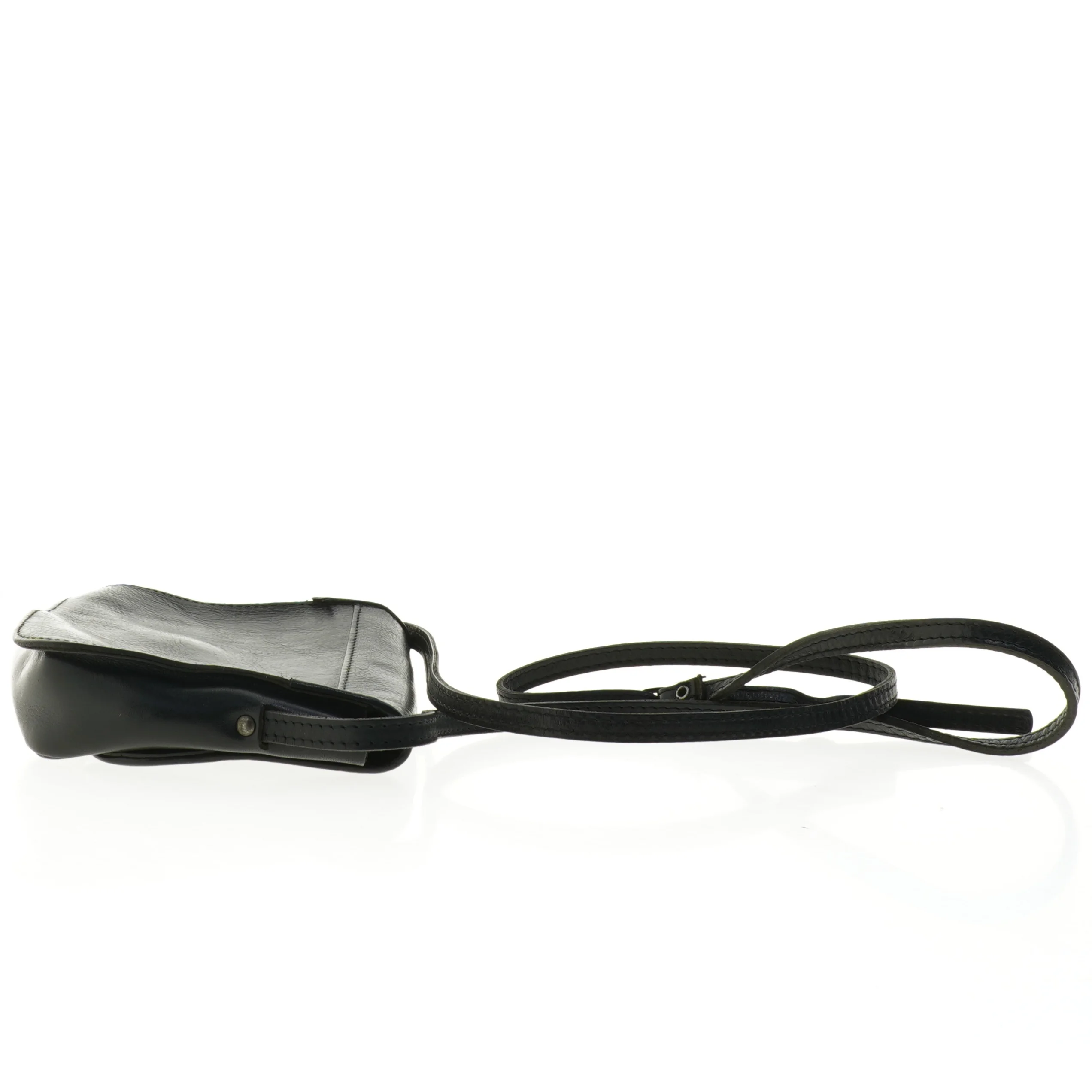 Klassisk Sort Crossbody skuldertaske i læder fra Burkelys Leatherhouse (str. 20 x 15 cm)