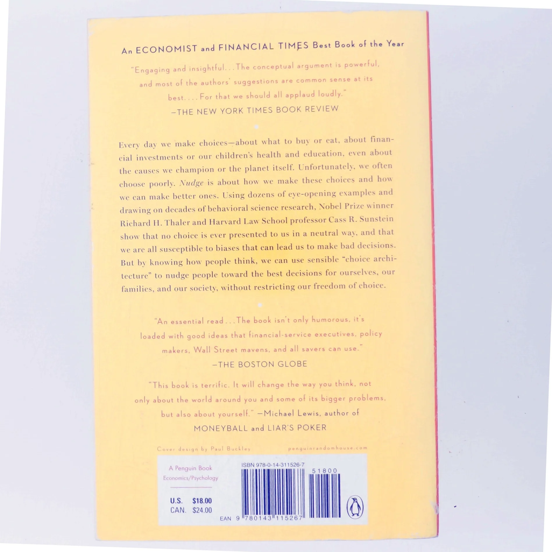 Nudge : improving decisions about health, wealth, and happiness (Bog)