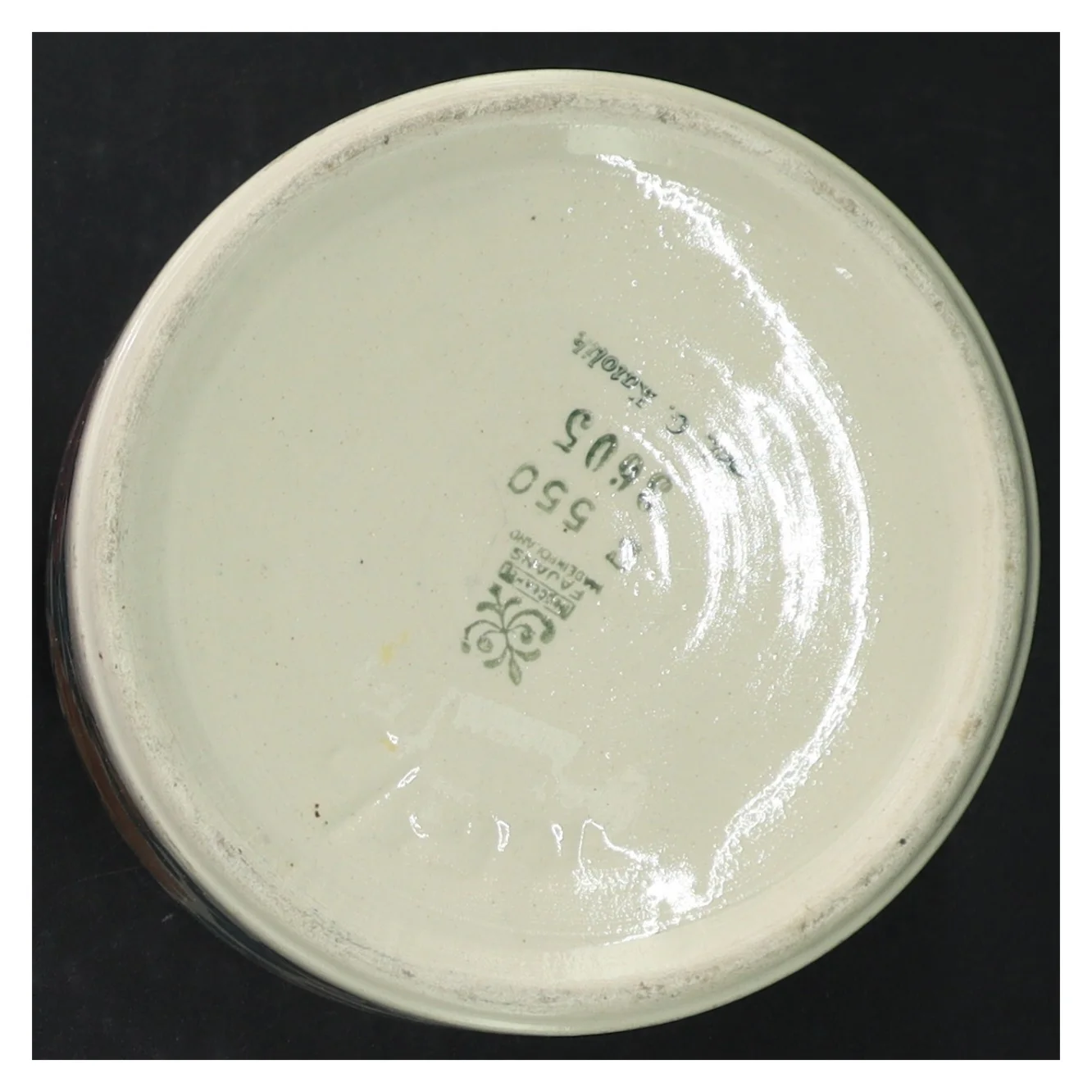 Fajance skål med Håndmalet blomstermotiv (str. H. 10,5 cm. ø. 12 cm)