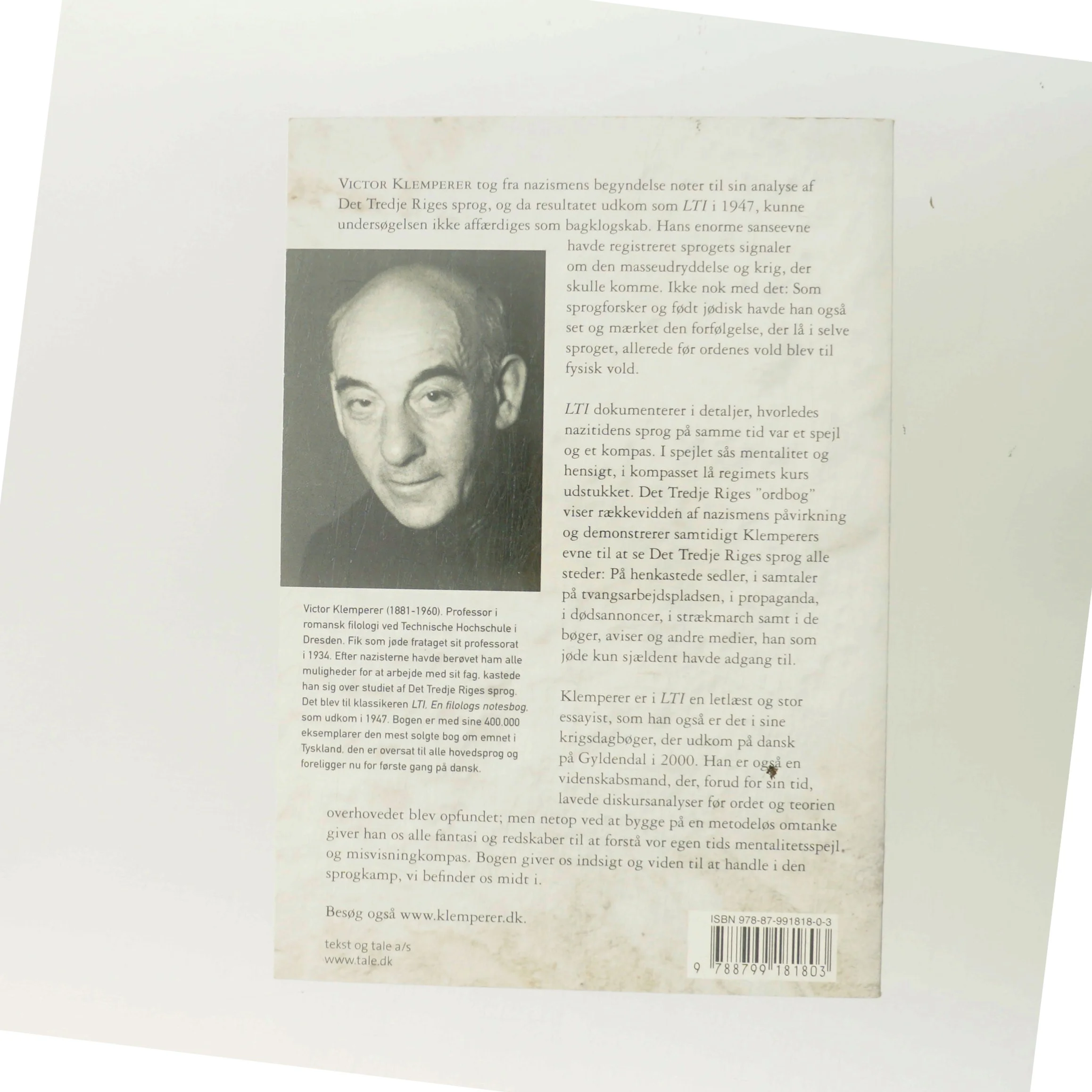 LTI : Det tredje riges sprog : en filologs notesbog af Victor Klemperer (Bog)