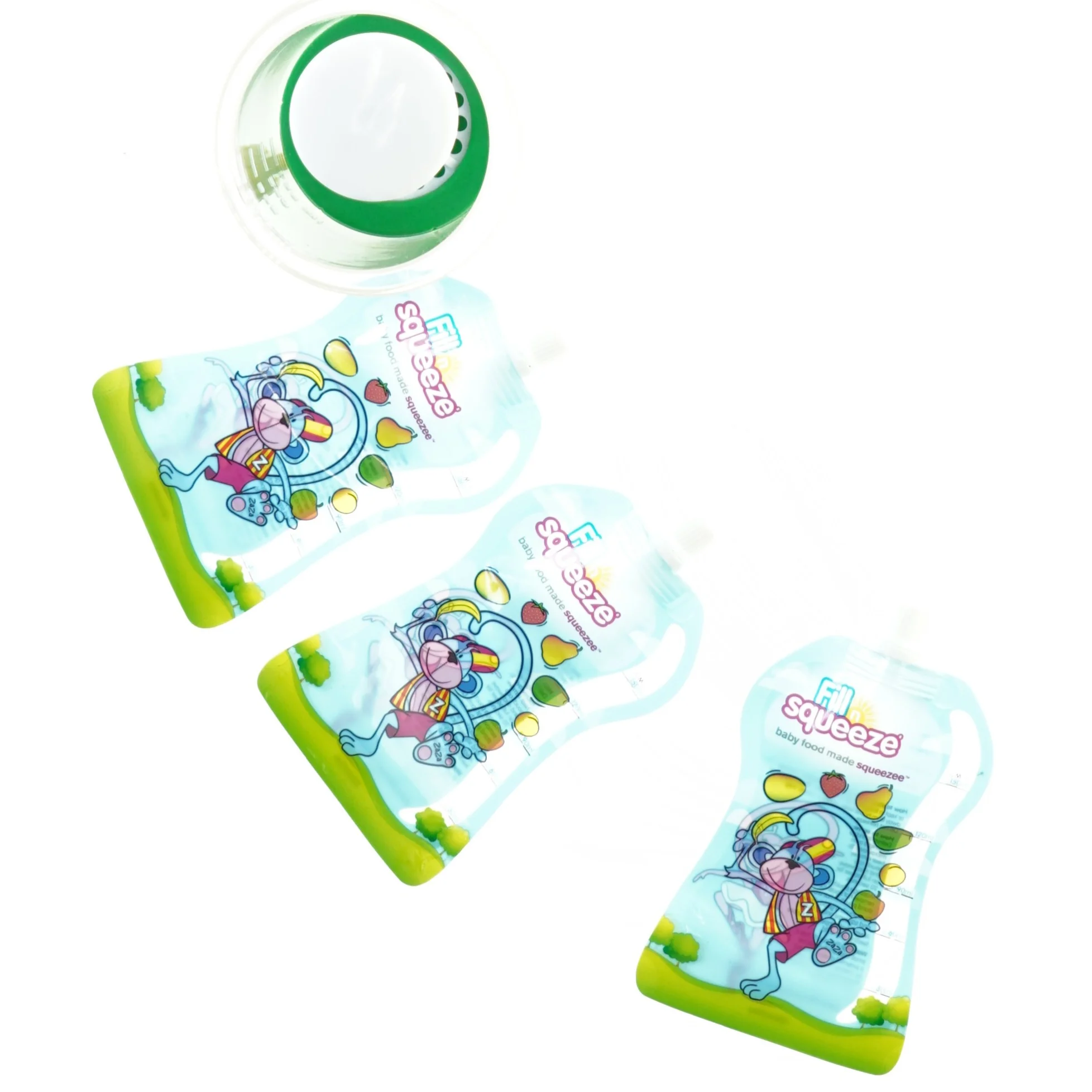 Fill n squeeze med genanvendelige poser til babymad (str. 19 x 14 cm)