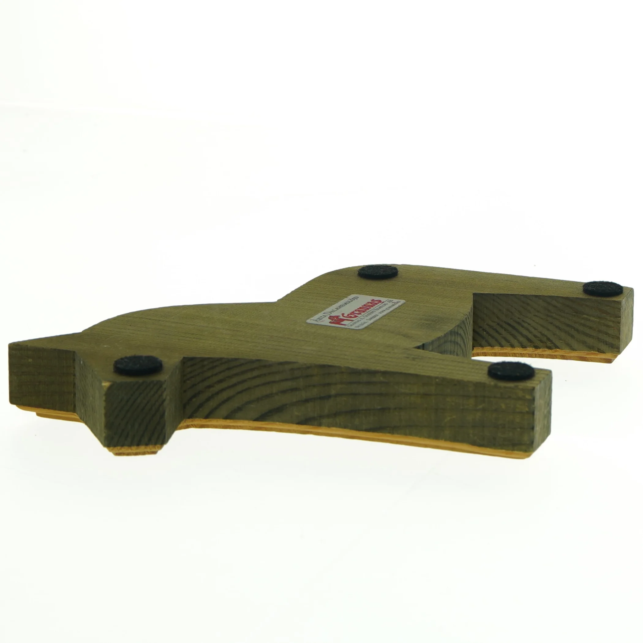 Vintage Grøn Svensk Dala træhest bordskåner dekoration fra Äkta Dalahemslöjd Granna (str. 19 x 20 cm)