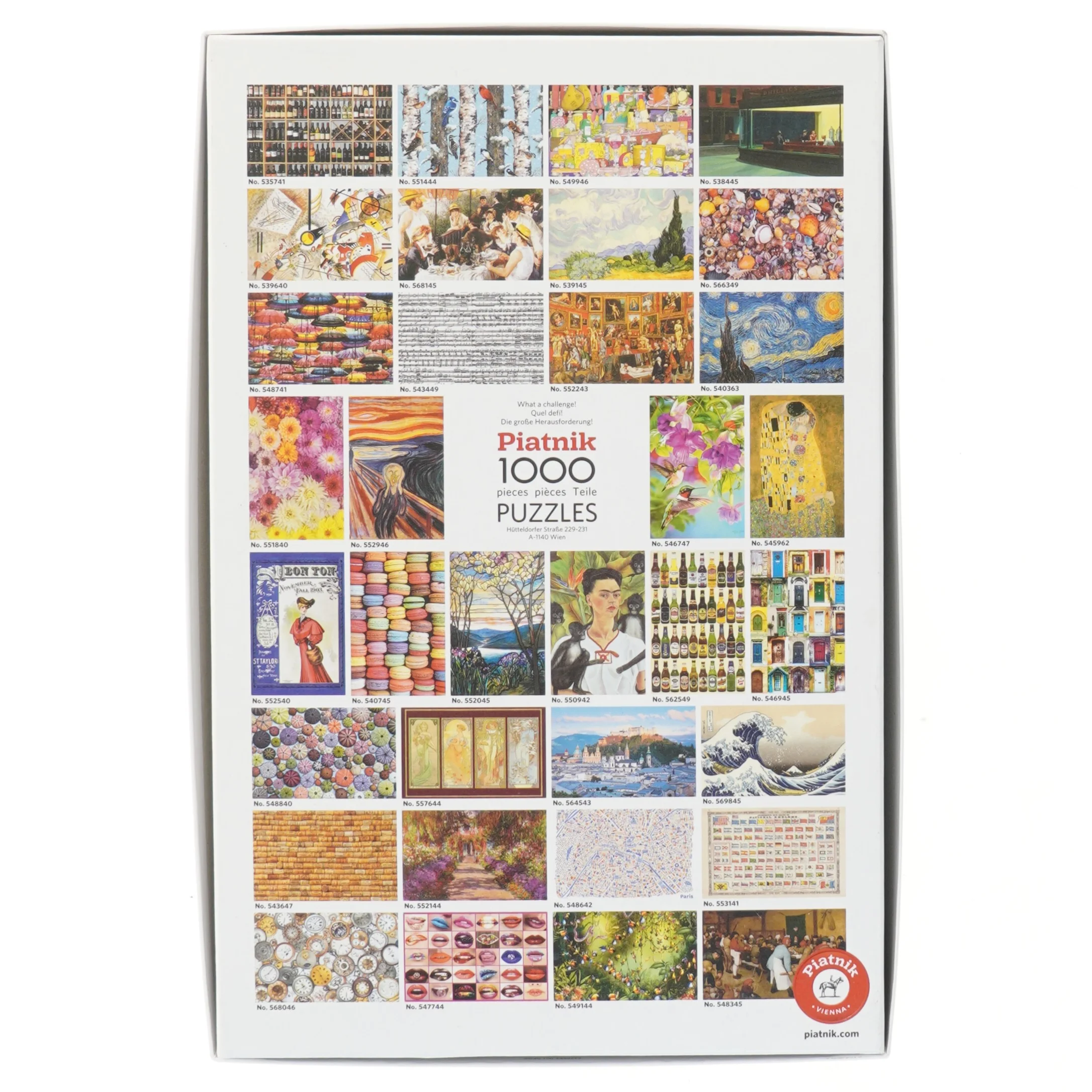 Puslespil 1000 brikker fra Piatnik (str. 6x40x27 cm)