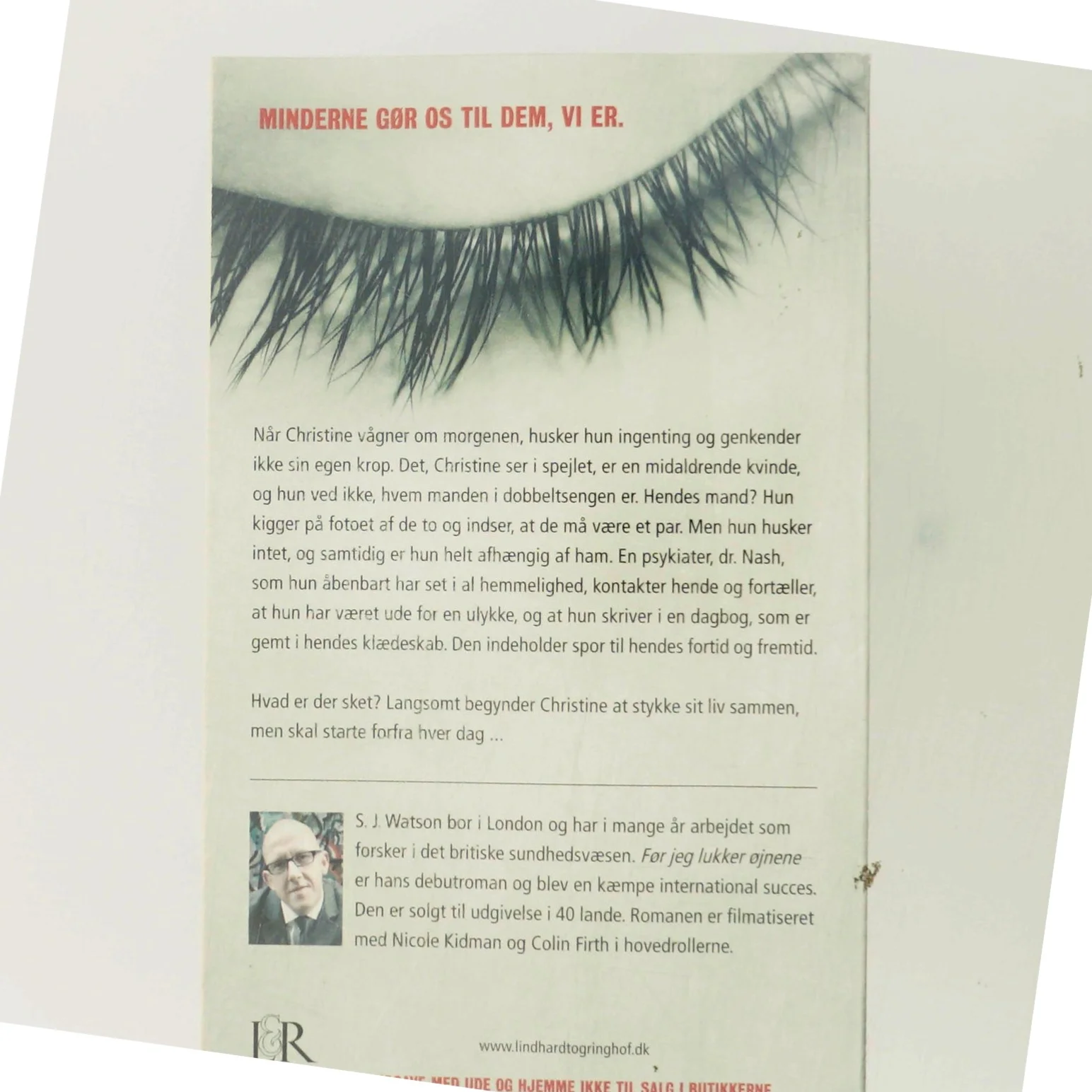 Før jeg lukker øjnene af S. J. Watson (Bog)