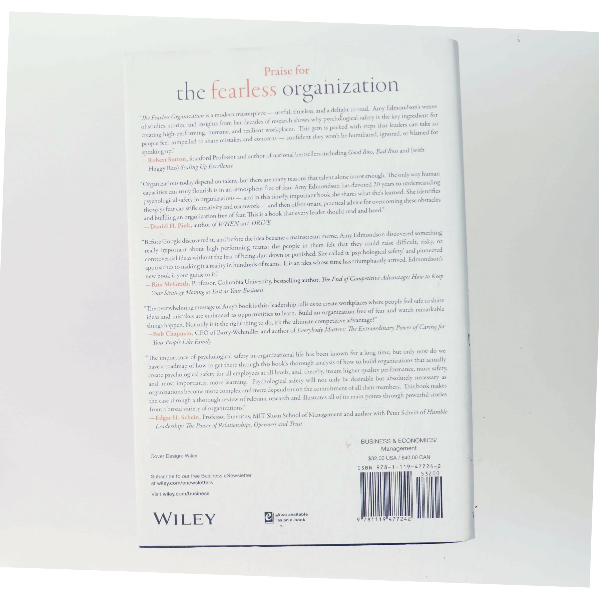 The fearless organization : creating psychological safety in the workplace for learning, innovation, and growth af Amy C. Edmondson (Bog)