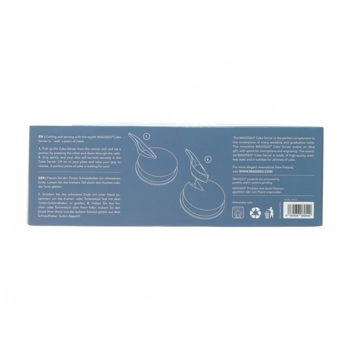 Lagkage Serverings Kniv/Tang i Rustfrit Stål fra Magisso (str. 26 x 9 cm)