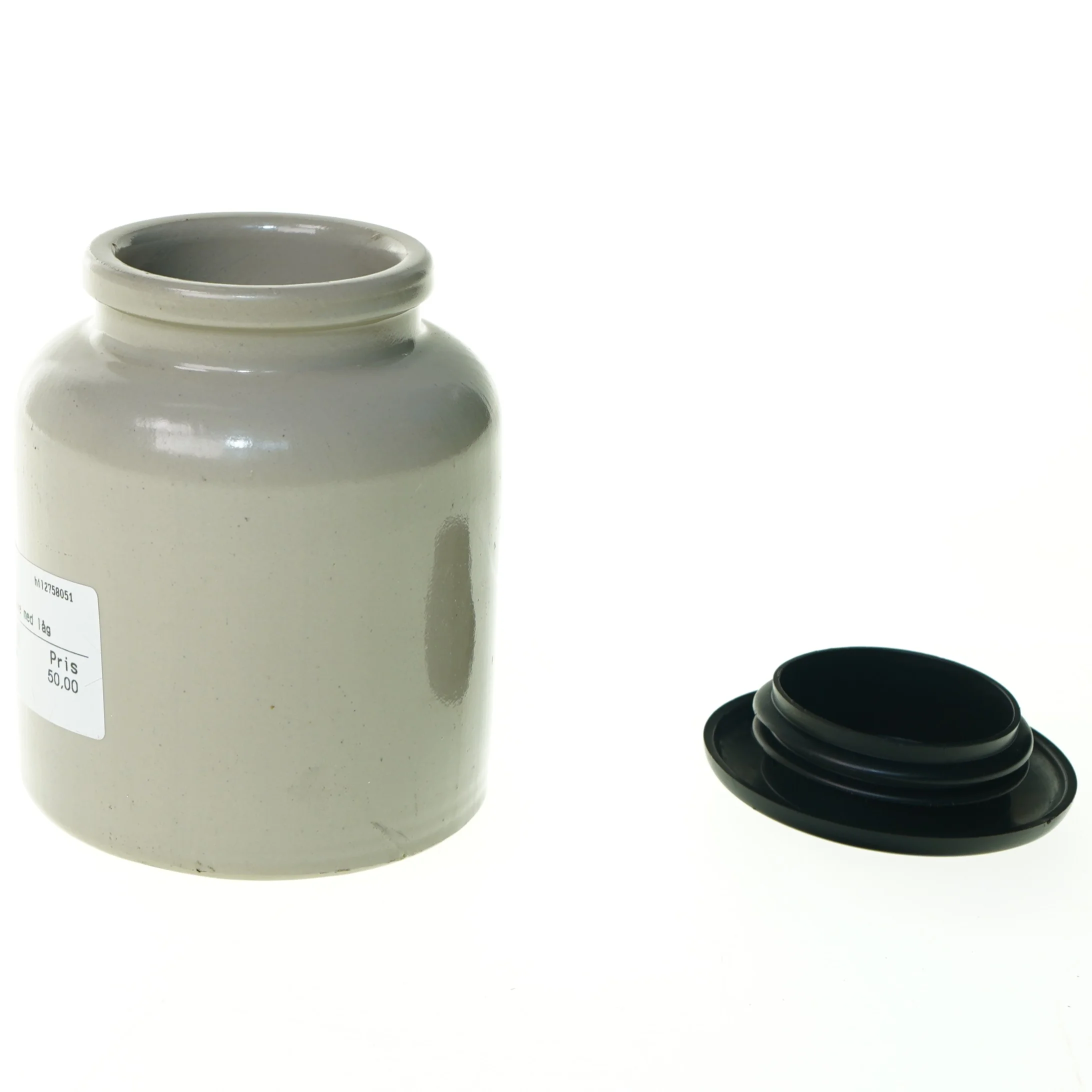 Fransk Keramik krukke med låg (str. 12 x 10 cm)