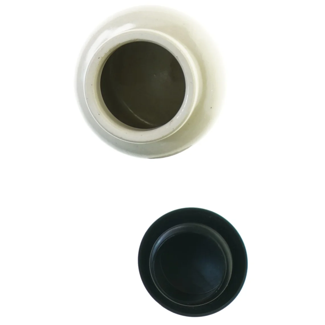 Fransk Keramik krukke med låg (str. 12 x 10 cm)