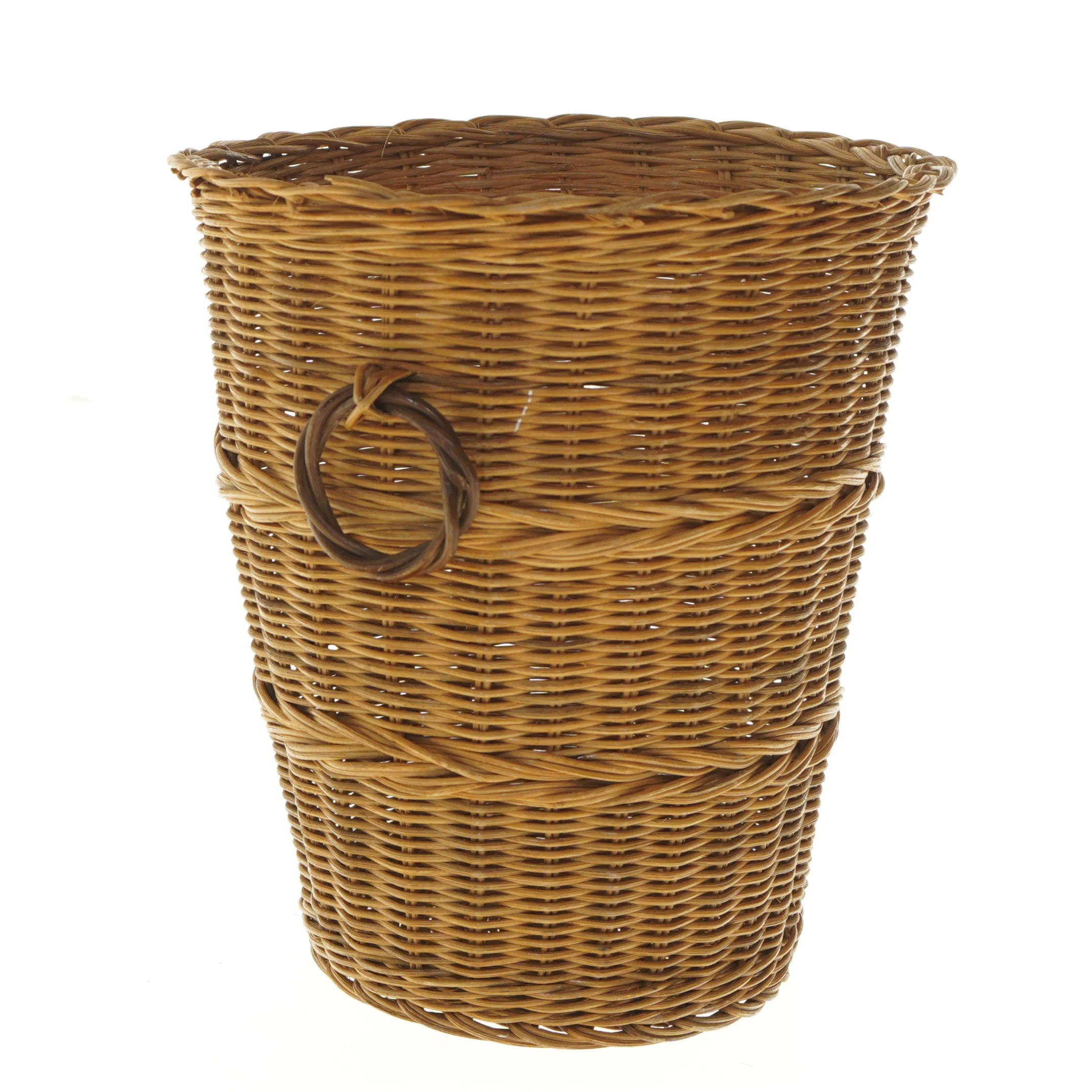 Flettet kurv med håndtag (str. Ø 24x27 cm)