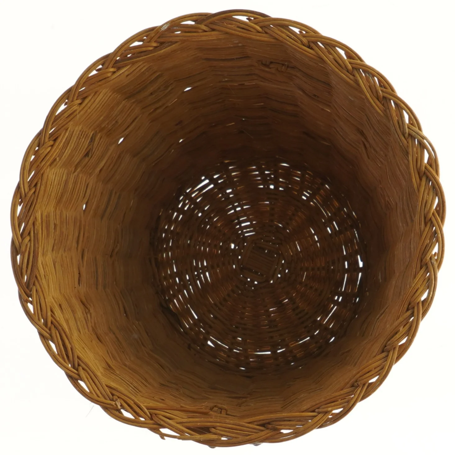 Flettet kurv med håndtag (str. Ø 24x27 cm)