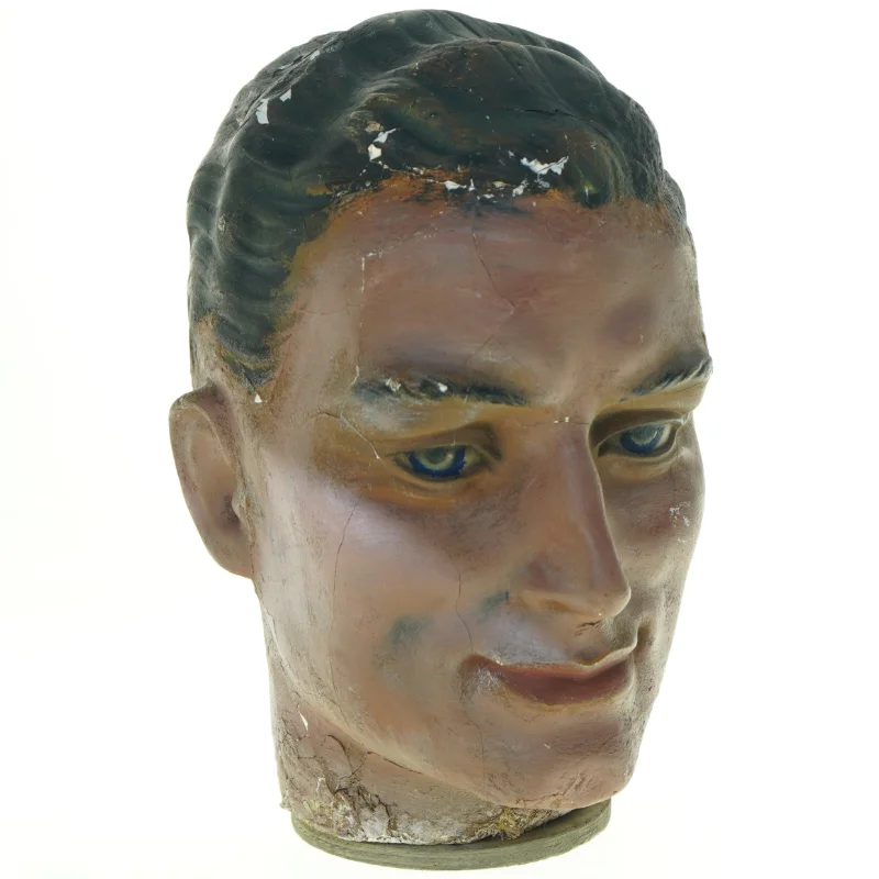 Vintage mannequin herre hoved fra 1940-50'erne (str. 27 x 21 cm)