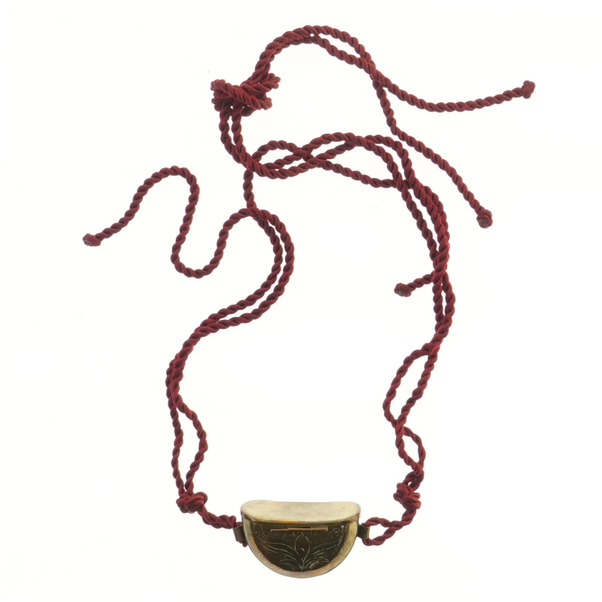 Antik messingtaske med bælte snor (str. 8,5x4,5x4,5 cm)