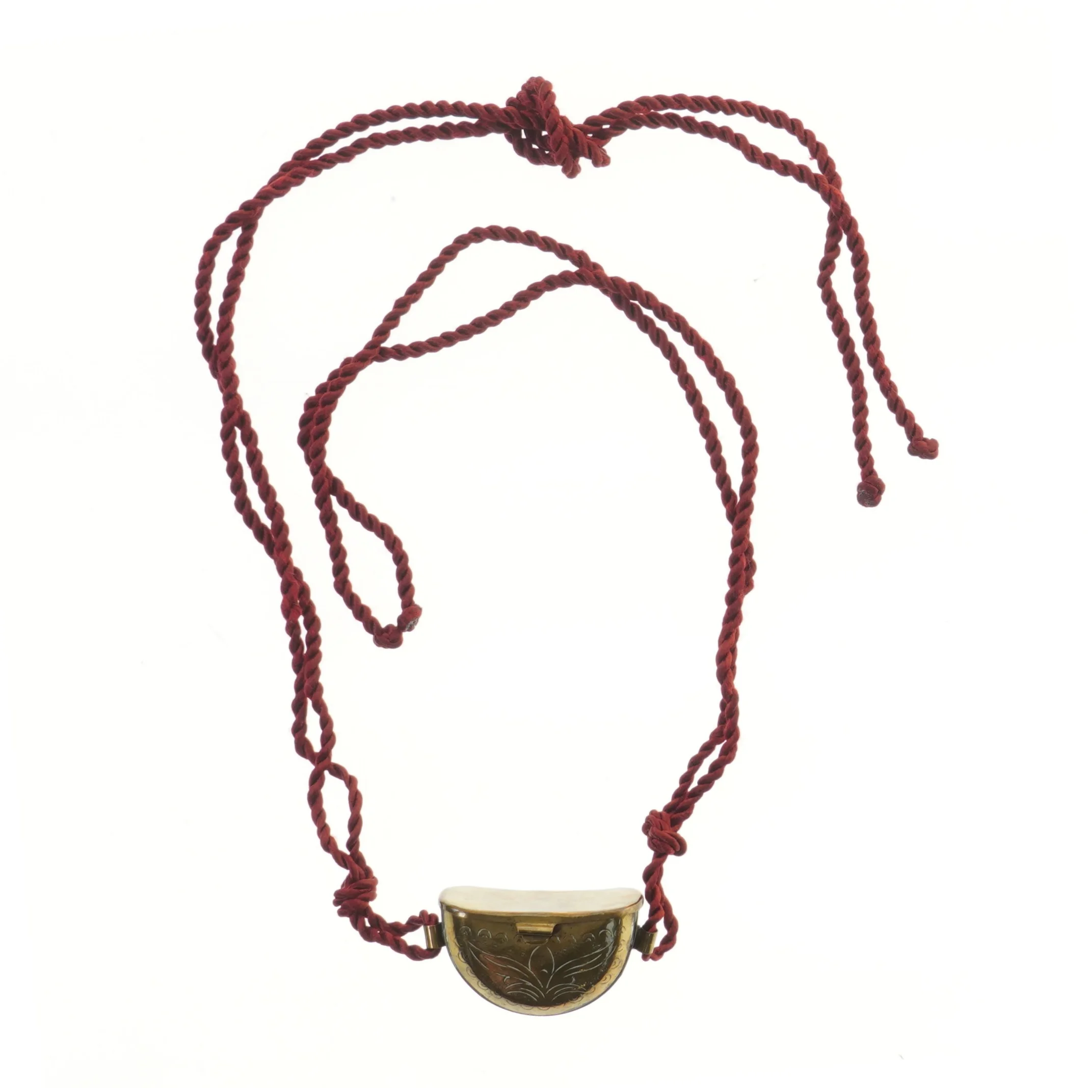 Antik messingtaske med bælte snor (str. 8,5x4,5x4,5 cm)