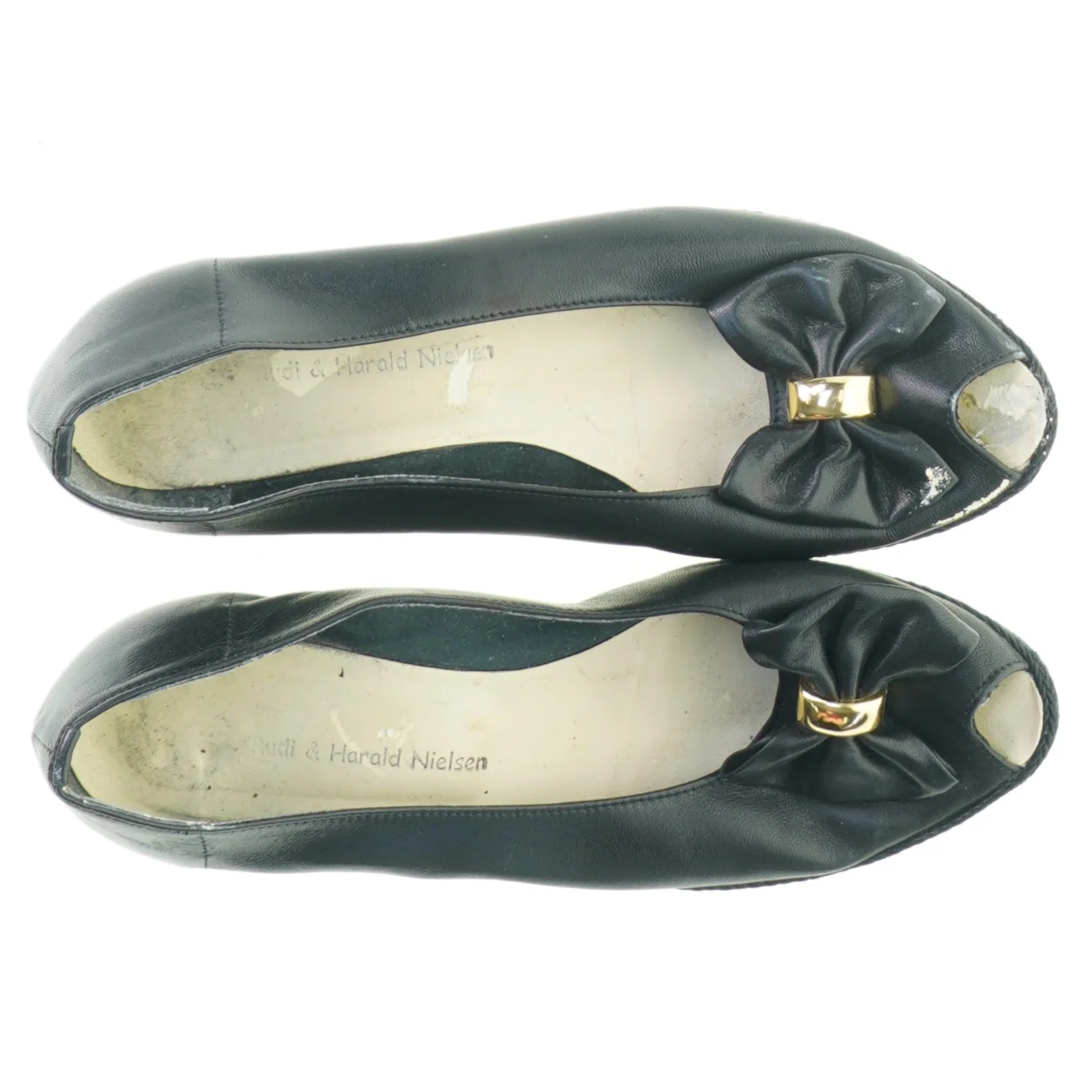 Vintage Retro Peeptoe Sko med kilehæl fra Rudi Og Harald Nielsen (str. 37)