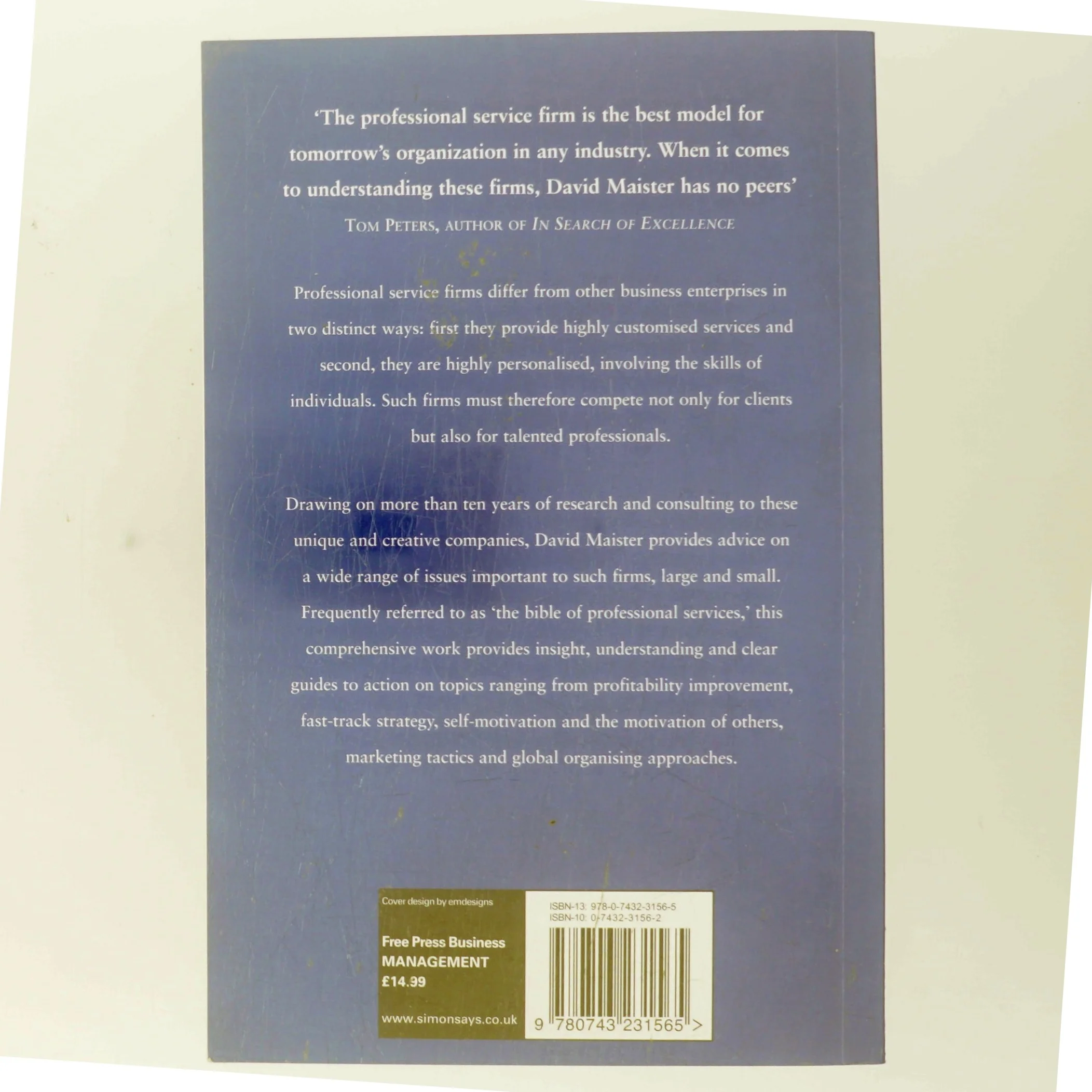 Managing the professional service firm af David Maister (Bog)