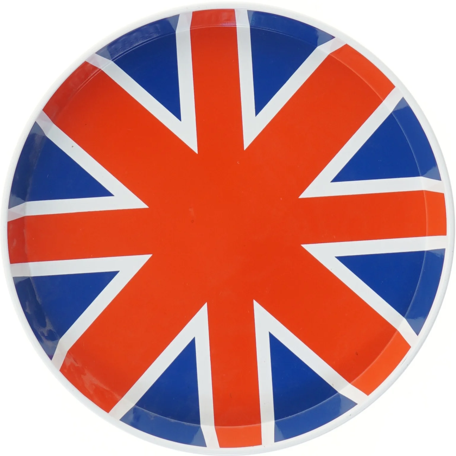 Rund bakke med Union Jack design (str. Ø 30,5 cm)