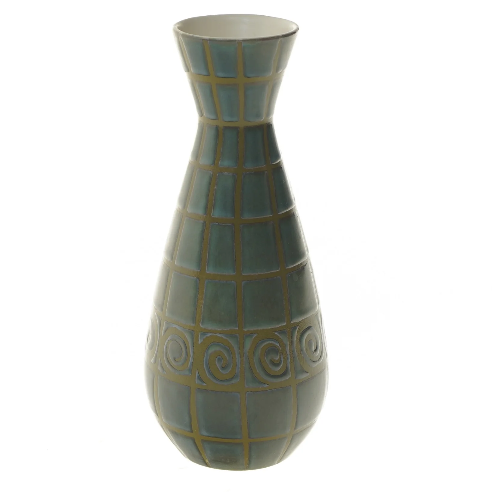 West Germany Dekorativ vase med m&oslash;nster (str. &Oslash; 6 cm l&aelig;ngde 20,5 cm)