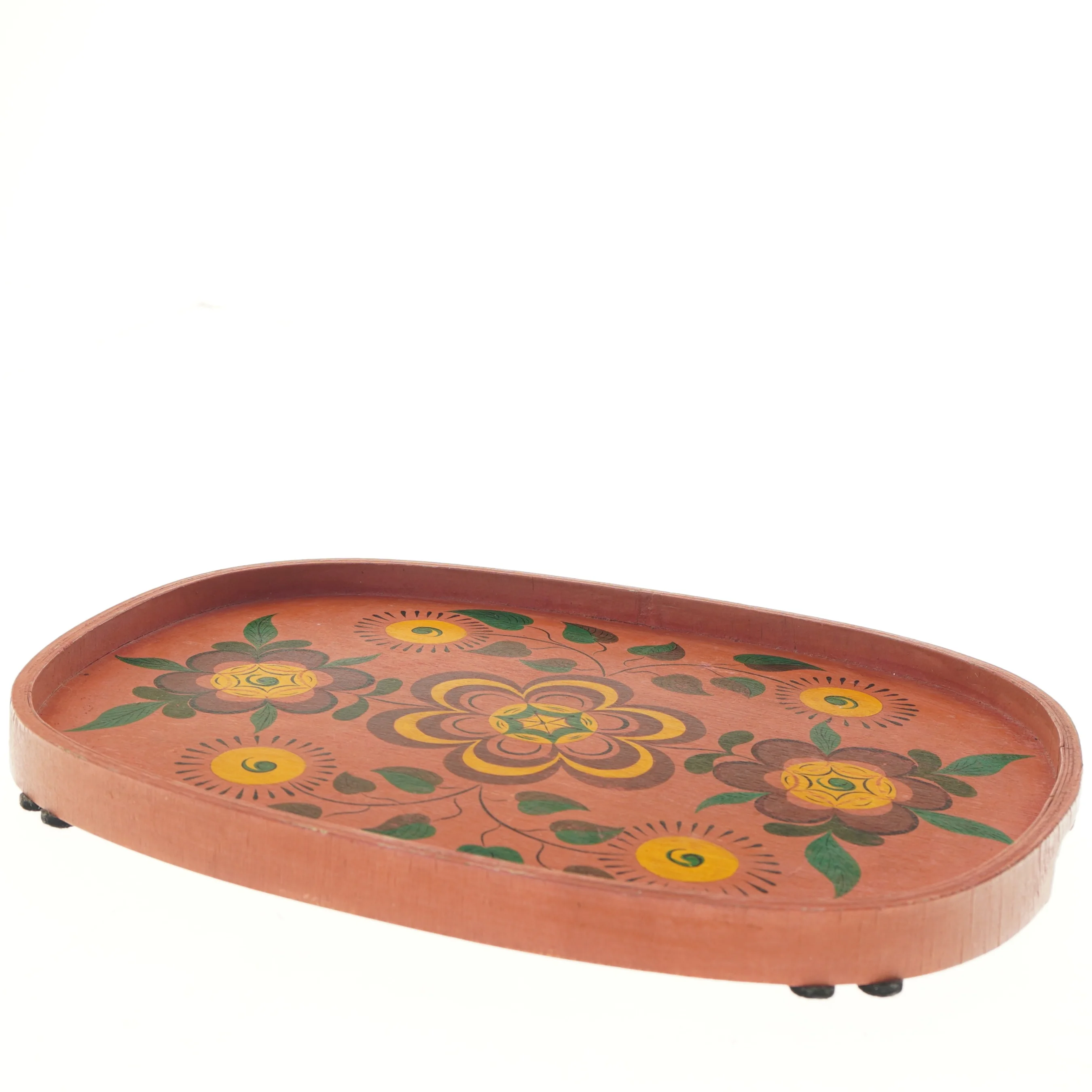 Vintage russisk bakke med blomster (str. 41x32 cm)