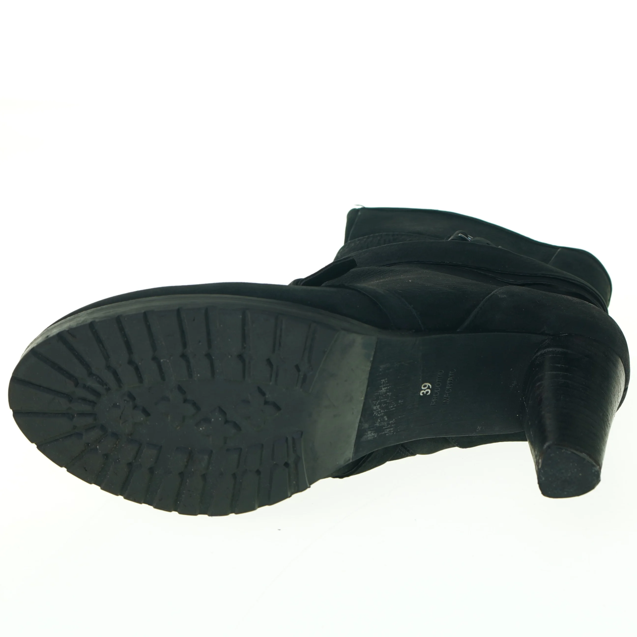 Ruskind Højhælet Støvler fra Bruno Premt med Remme og Spænder (str. 39)