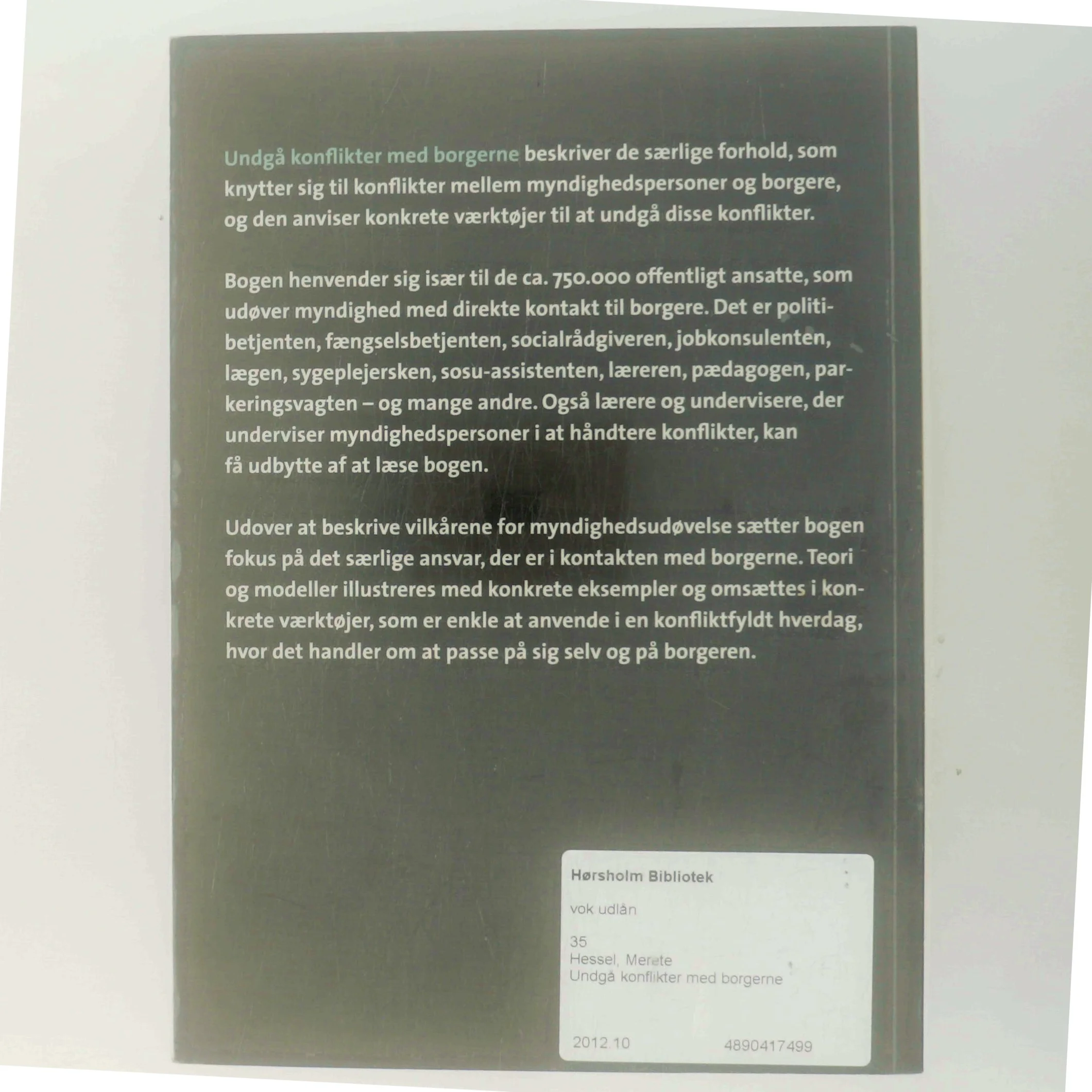 Undgå konflikter med borgerne af Merete Hessel (Bog)