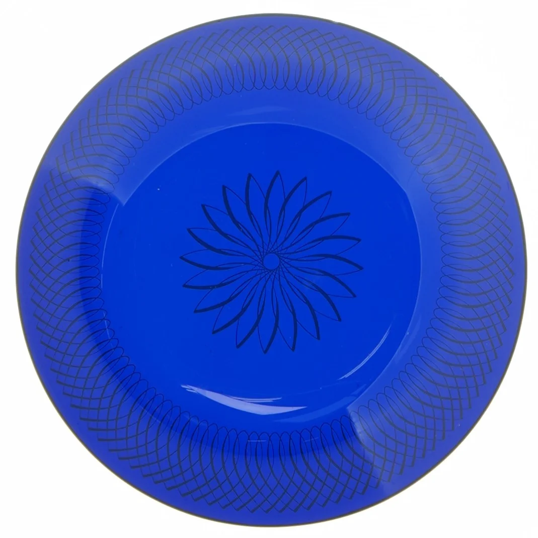 Blåt glasfad (str. 15 x 3 cm)