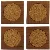 Firkantede bordskånere i Teaktræ og kork (str. 4 styk, 9,5x9,5 cm)