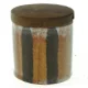 Håndmalet Keramik krukke med teak træ låg(str. 8 x 7 cm)