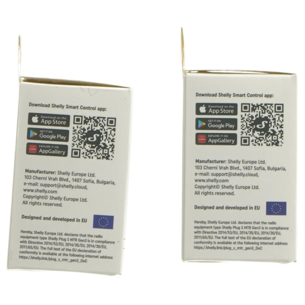 2 stk. Shelly Plug S Smart Wi-Fi og Bluetooth stik fra Shelly (str. 7,5x5,5x5 cm)