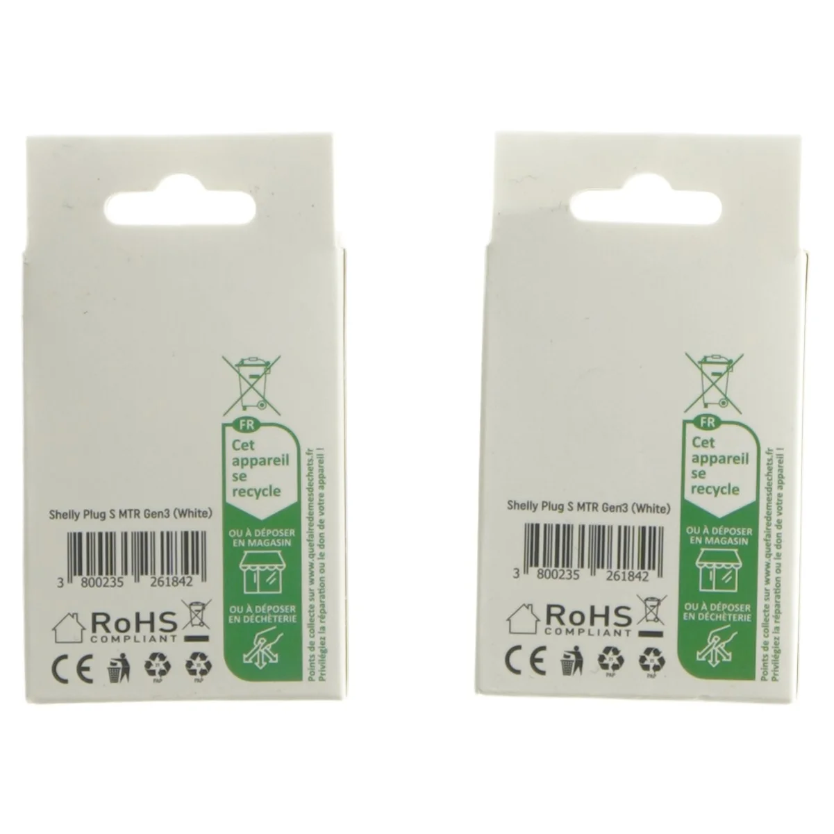 2 stk. Shelly Plug S Smart Wi-Fi og Bluetooth stik fra Shelly (str. 7,5x5,5x5 cm)