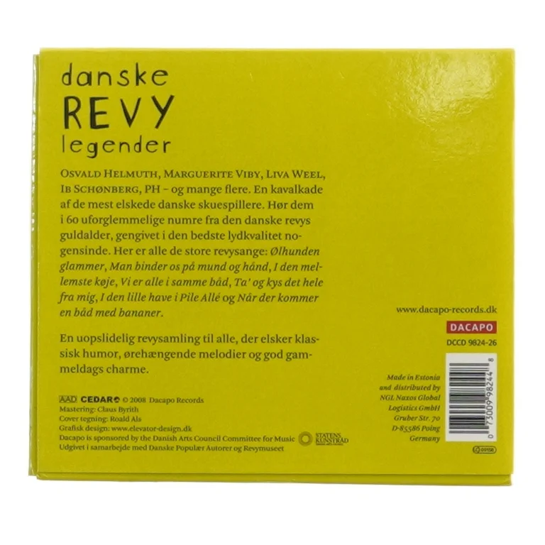 Danske Revy Legender CD Box fra Dacapo Records