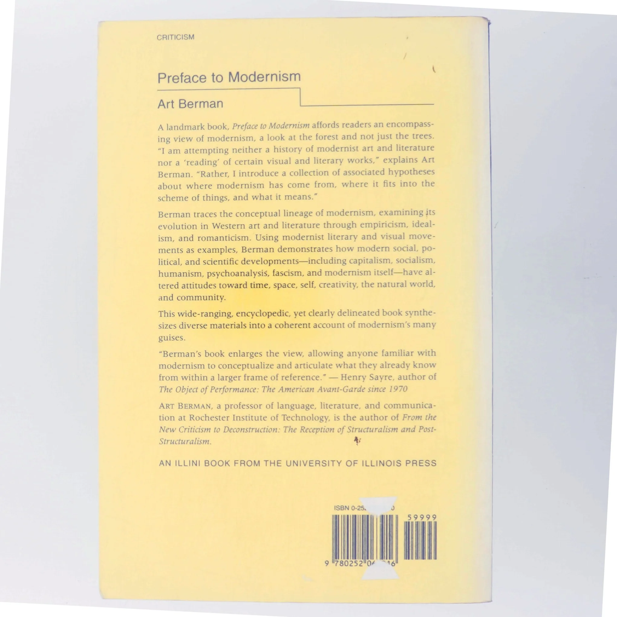 Preface to modernism af Art Berman (Bog)