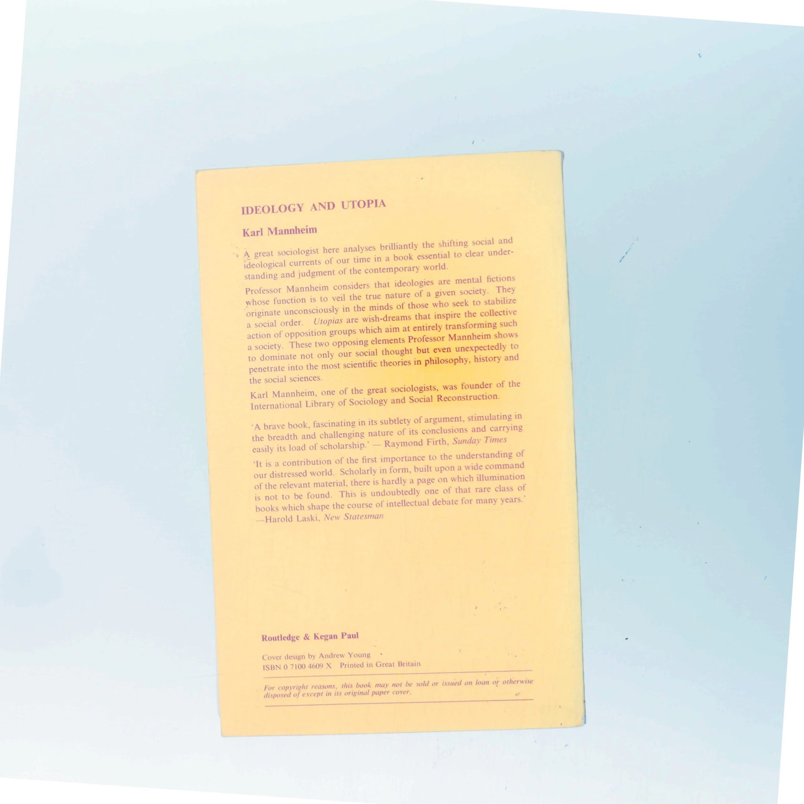 Ideology & Utopia af Karl Mannheim (Bog)