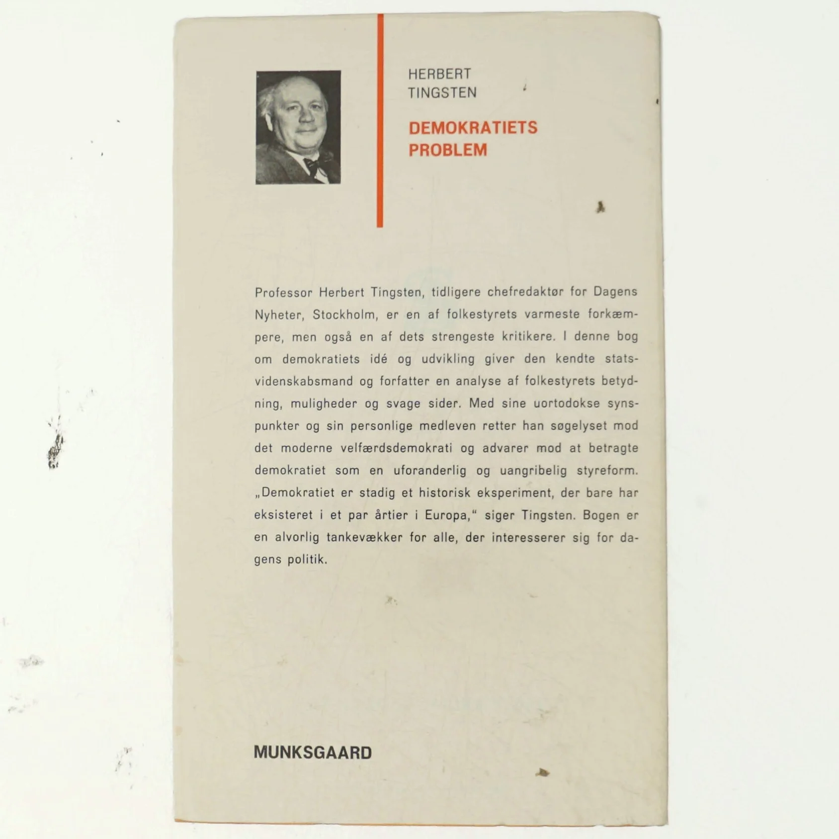 Demokratiets problem af Herbert Tingsten