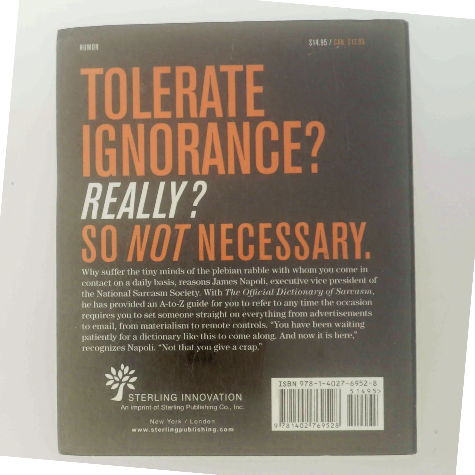 The Official Dictionary of Sarcasm af James Napoli (Bog)