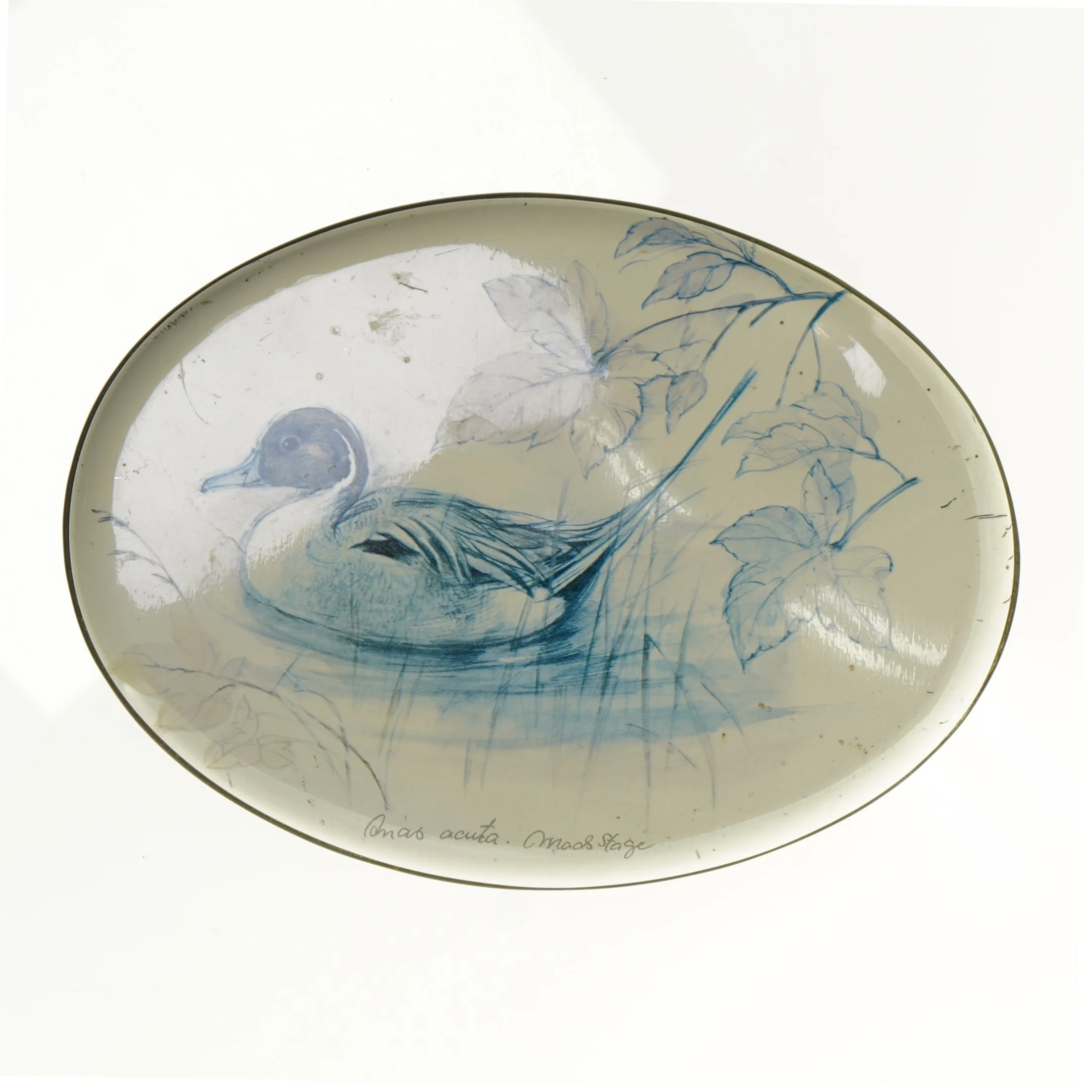 Mads Stage Vintage Kagedåse med andemotiv (str. 18 x 13 cm)