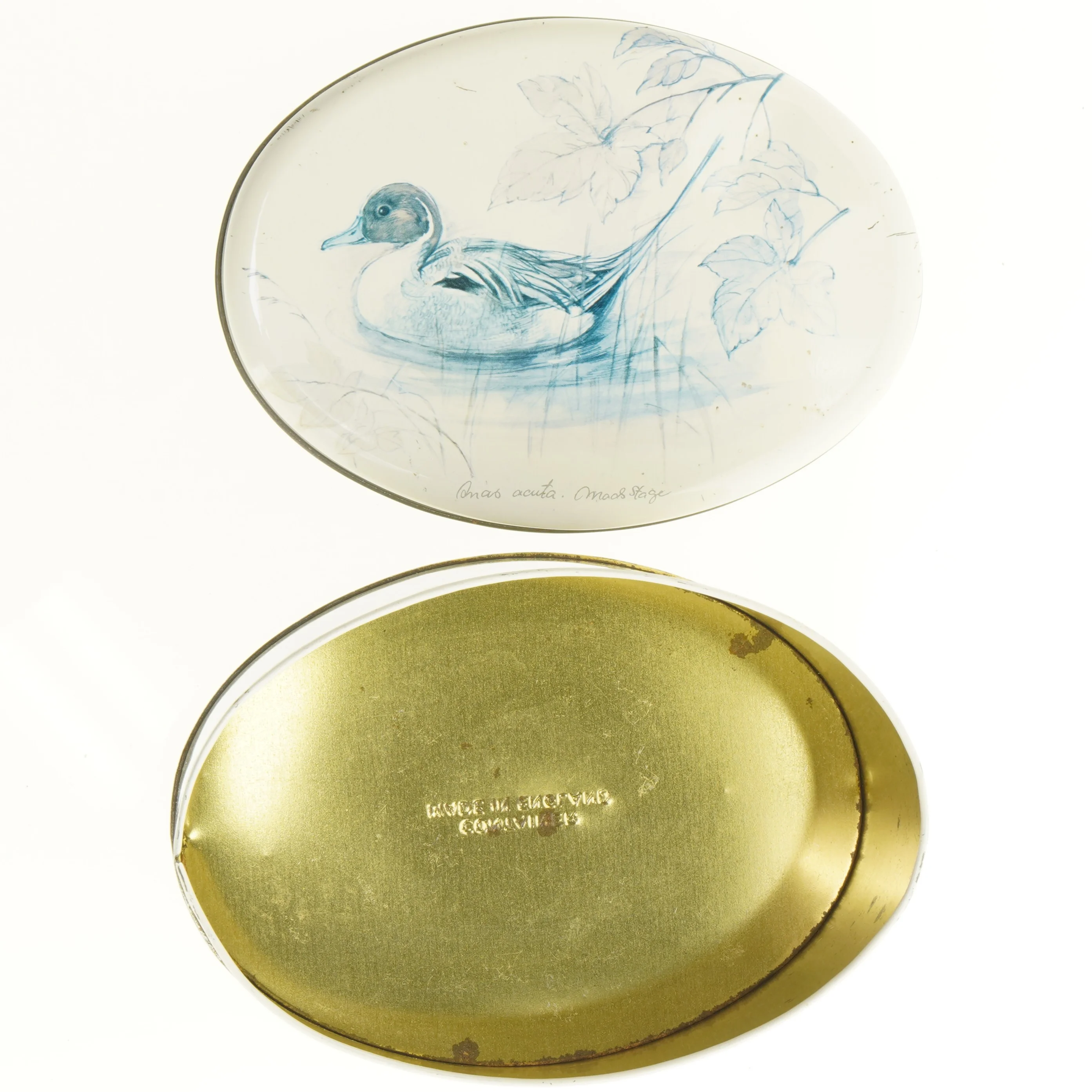 Mads Stage Vintage Kagedåse med andemotiv (str. 18 x 13 cm)