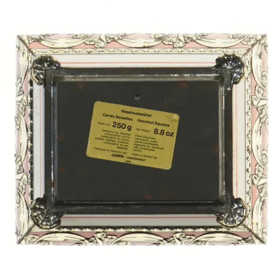 Dekorativ metalkasse med låg (str. 17x14 cm)