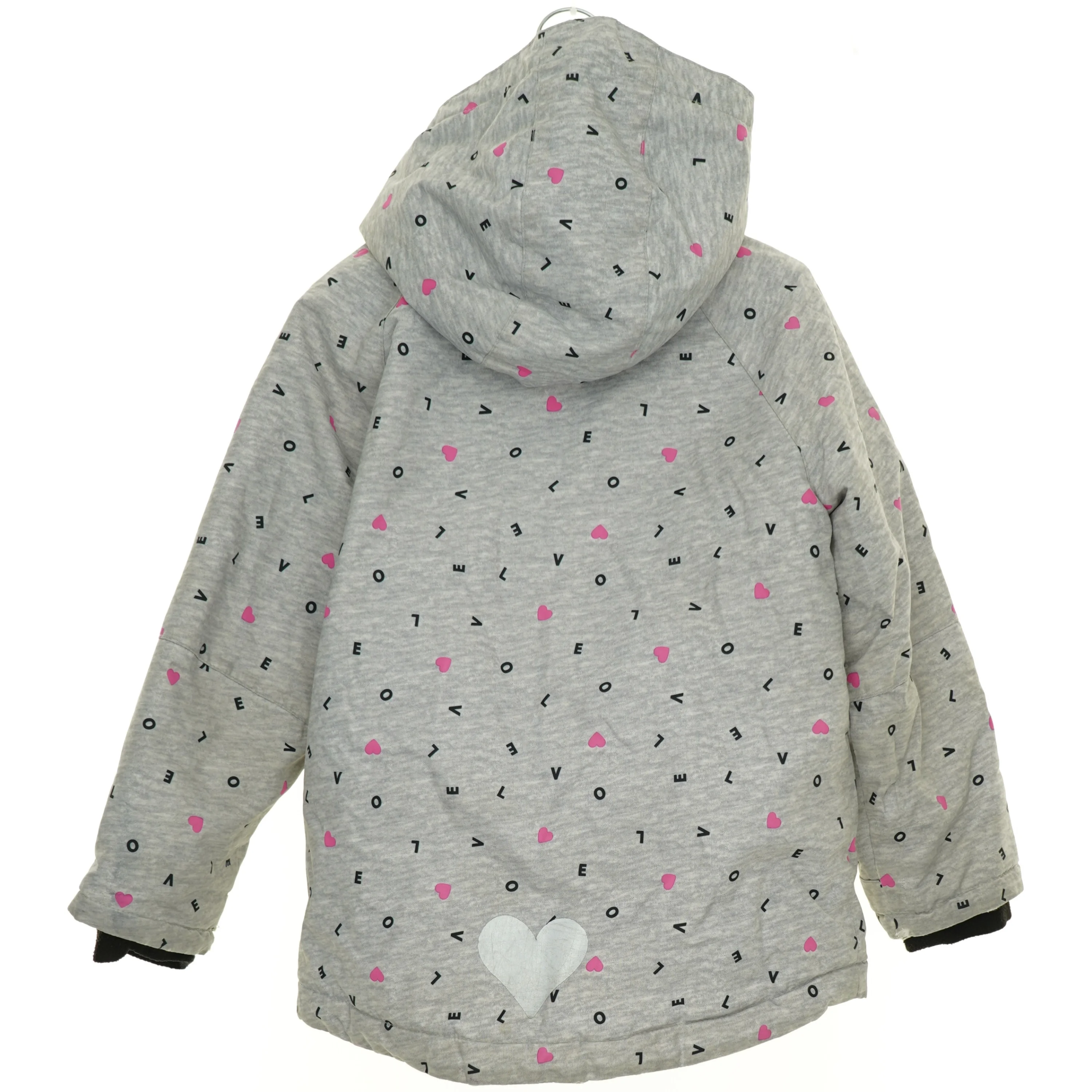 Vinterjakke med hjerter og LOVE fra H&M (str. 122 cm)