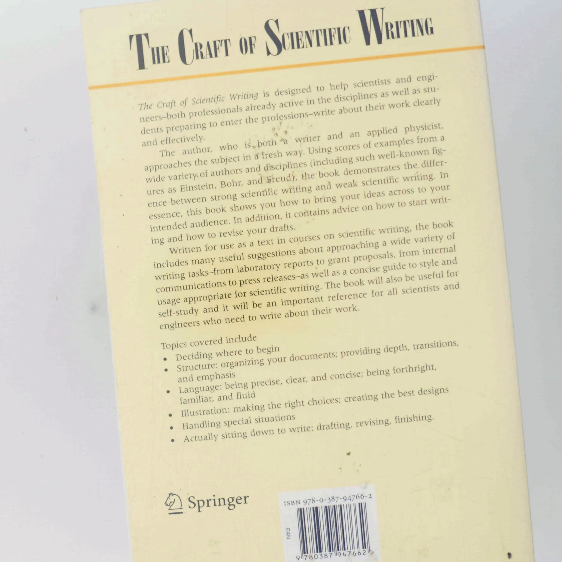 The craft of scientific writing af M Alley (Bog)