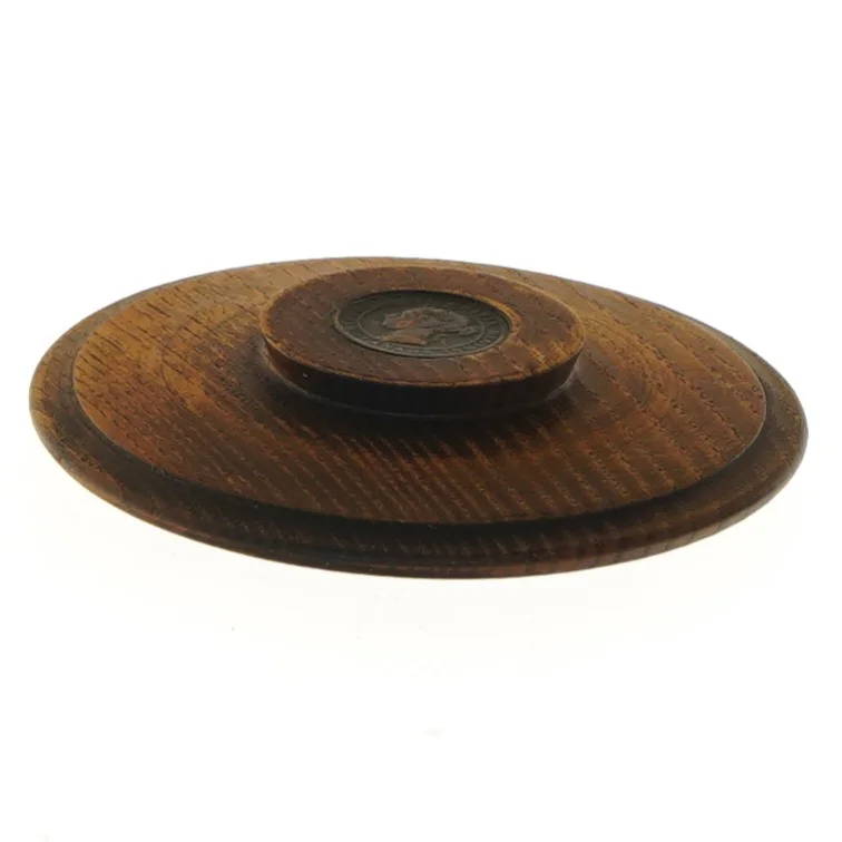 Fad i Drejet Teak træ på fod (str. Ø 11 cm)