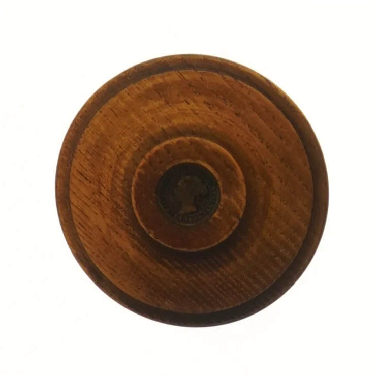 Fad i Drejet Teak tr&aelig; p&aring; fod (str. &Oslash; 11 cm)