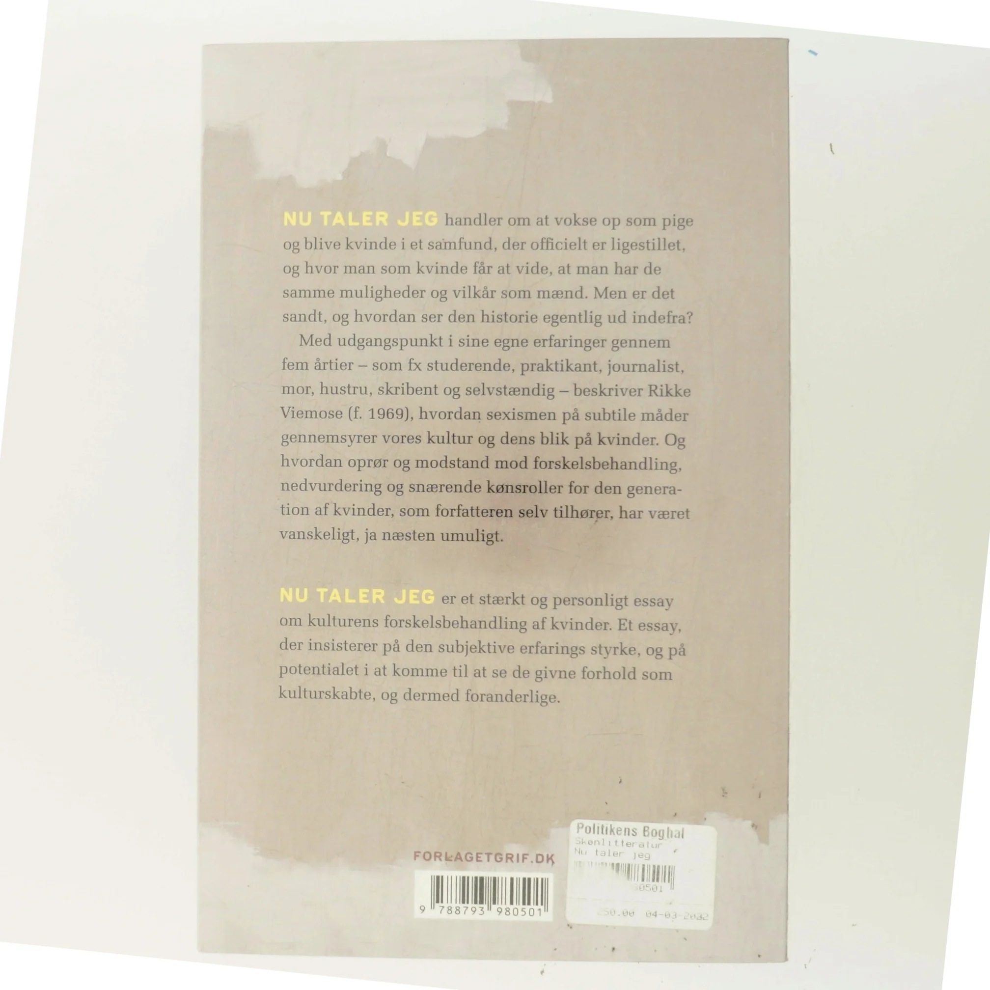 Nu taler jeg : brev til min datter af Rikke Viemose (Bog)