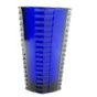 Blå vase i presset glas (str. 20 cm)