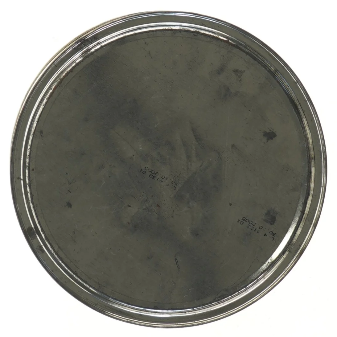 Dekorativ metaldåse med frugtmotiv (str. Ø 19,5 cm højde 10 cm)