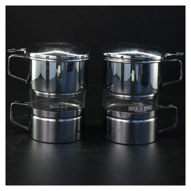 2 stk. Dur-o-bor kaffe kopper fra Durobor (str. 12 x 9 cm)