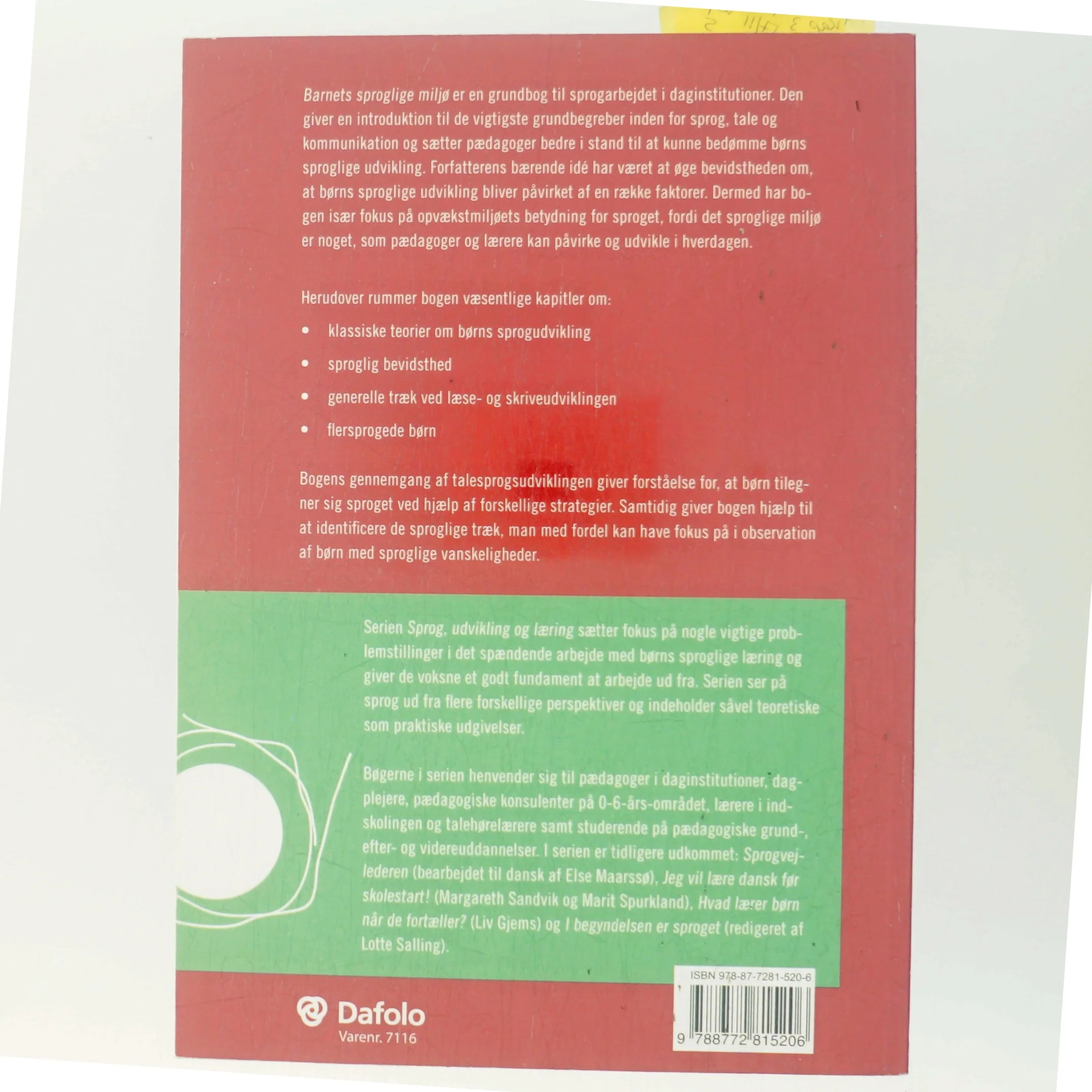 Barnets sproglige miljø - fra ord til mening af Ann-Katrin Svensson (Bog)