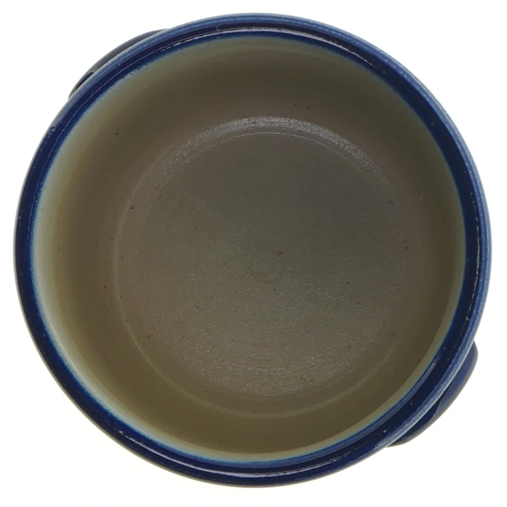 Asbo Stentøjs krukke med blå dekor (str. 11 x 13 cm)