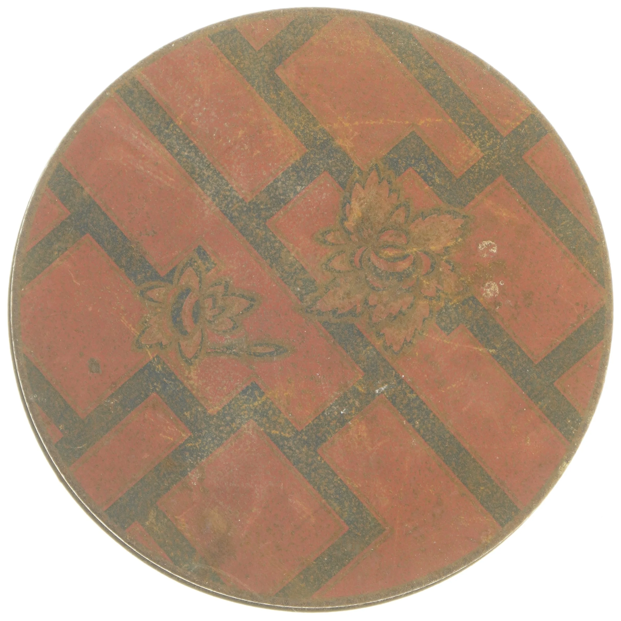 Vintage rund kagedåse med blomstermønster (str. Ø 25x13 cm)