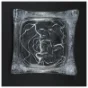 Firkantet Glasskål med rosenmotiv (str. 18 x 18 x 10 cm)