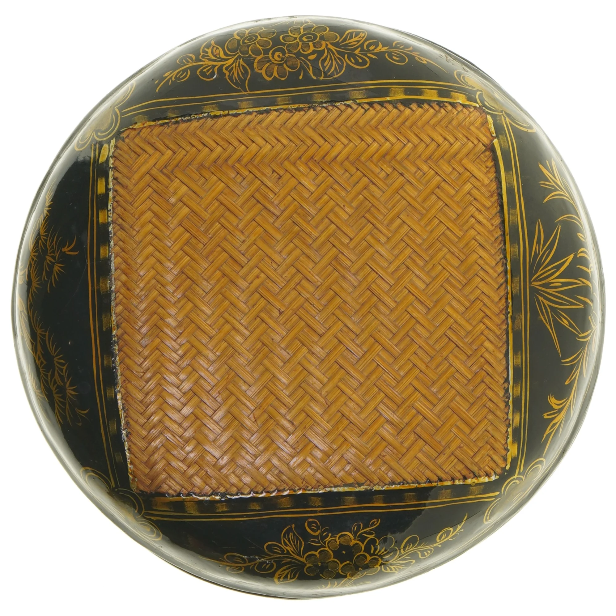 Vintage japansk lakvarekurv 1920'erne (str. Ø 22 cm)